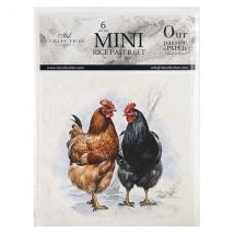 Lot De 6 Papiers De Riz Assorties 14,8 Cm Itd Collection Coq 111 - ITD Collection
