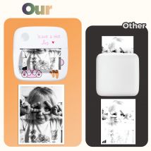 Wellkitch - Imprimante Photo Portable Mini Imprimante Instantané Sans Fil Avec 13 Rouleaux 5 Stylo Papier Pr Photo Étiquette Memo A34 - Rose