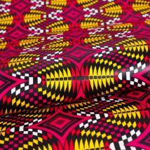 Tissu Wax Africain N° 463 Rose Fuchsia - Au Mètre - Craftine
