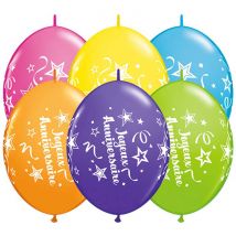 Guirlande 50 Ballons Joyeux Anniversaire Etoiles - QUALATEX