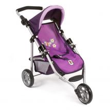 Petite Poussette De Jogging Lola Pour Poupées - Purple Checker - Bayer Chic 2000