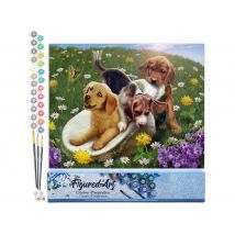 Peinture Par Numéro Figured'art - Jeux Entre Amis - Kit De Loisir Créatif Diy Numéro D'Art Complet - 40x50cm Sans Châssis En Bois