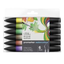 Lot De 6 Feutres Promarker Watercolour Tons Feu Winsor Et Newton - Winsor & Newton