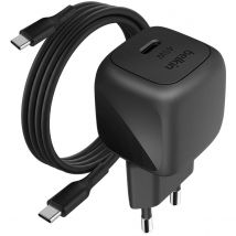Belkin Pack Chargeur Secteur Rapide Usb-c 45w Power Delivery Et Pps Avec Câble Usb-c 1m Noir