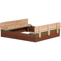 Axi Ella Xl Bac A Sable Avec Bancs Marron Vert 120x120x22cm - Axi House