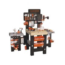 Black And Decker - Mega Center - 3 Parties : Mécanique, Plomberie, Menuiserie - Nombreux Accessoires - Fabrication Française - Smoby