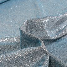 Tissu Jersey Lurex Pailleté Sur Fond Givre Reflets Bleus - Craftine