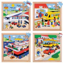 Puzzle Les Transports: Le Lot De 4 Puzzles - Jeu Montessori - Educo