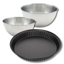 Set Pâtisserie Avec Moule À Quiche Lorraine 30 Cm, 2 Bols À Mixer Et 1 Spatule Zenker