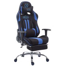 Chaise De Bureau Racing Limit V2 En Tissu Avec Repose-pieds Noir/bleu - Ovegna