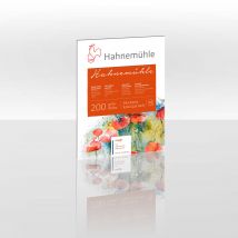 Bloc Papier Aquarelle 200 - Hahnemühle - 200 G/m² - Grain Torchon - 24 X 32 Cm - 20 Feuilles - Blanc