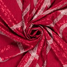 Tissu Satin Imprimé Relief Léopard Sur Fond Rouge - Craftine