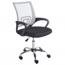 Chaise De Bureau Noir Et Blanc En Tissu Pivotante Règlable En Hauteur Et Inclinable Siège De Bureau - Beliani