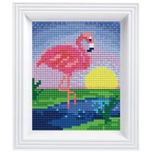 Kit Créatif Pixel Tableau Avec Cadre 14x17cm Flamant Rose - Pixel ou Pixel kit