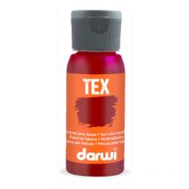 Peinture Pour Tissus - Rouge Régina - Opaque - Peinture À L'Eau - Tex - Darwi - 50ml
