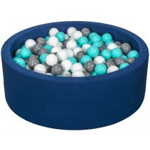 Piscine À Balles Aire De Jeu + 450 Balles Bleu Marine Blanc,gris,turquoise - Velinda