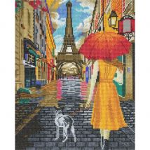 Crystal Art Kit Tableau Broderie Diamant 40x50cm Paris - Crystal Art