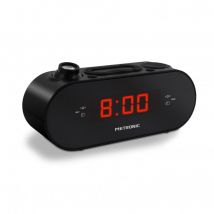 Radio-réveil Fm Projection Double Alarme - Noir - Metronic