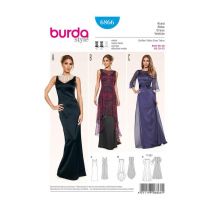 Patron Burda 6866 Robe De Soirée Du 36 Au 48 Taille N°fr 36-48
