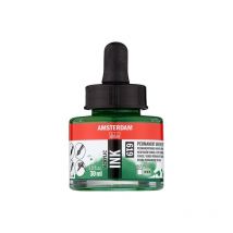 Flacon Encre Acrylique Acrylic Ink Amsterdam 30ml Vert Permanent Foncé