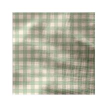Tissu Coton Double Gaze Vichy Vichyvert Vendu Au Mètre - Distrifil