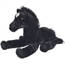 Peluche Cheval Couche Noir Floppy 61 Cm - Animaux De La Ferme - Nicotoy - Nicotoy