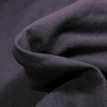 Tissu Jersey Coton Bio Uni Noir Profond - Au Mètre - Craftine