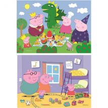 Puzzle Peppa Pig : Peppa Le Cochon Pique-nique / Joue Au Petit Train 2 X 20 Pieces - Clementoni 24778 - Clementoni