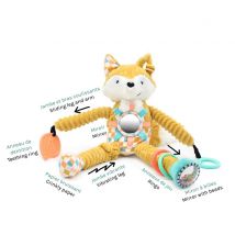 Peluche D'Activites Portable Cyranos Le Renard - Les Déglingos - Beige