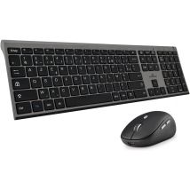 Pack Clavier Et Souris Sans Fil Grapheme Blueelement - Wireless Avec Smart Dongle - Clics Silencieux - Design Ultra Slim - Ergonomique - Rechargeable 