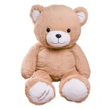 Peluche Géante Ours Gaston Beige 100cm - Made In France - Pioupiou et Merveilles