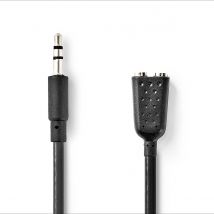 Nedis Câble Répartiteur Audio Jack Spilt Stéréo 20 Cm 2 Connecteurs De Sortie Noir
