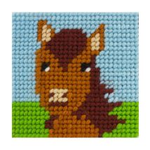 Kit Canevas Soudan Jumper, Un Amour De Cheval 15 X 15 Cm - Com'1 Idée Marron - Com 1 Idée