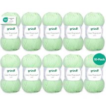 10 Pelotes De Laine - Vert Fluo - 6 - 100% Acrylique - 3,5/4,5 Mm - Gründl - Lisa Premium
