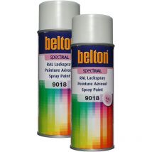 2 Bombes De Peinture Belton Spectral Ral9018 Blanc Papyrus 400ml