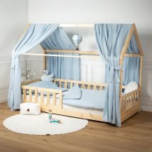 Set Double Ciel De Lit Cabane En Gaze De Coton Duo - Sevira Kids