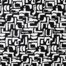 Tissu Jersey Milano Motifs Blancs Sur Fond Noir - Au Mètre - Craftine
