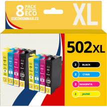 123consommables - 502xl - Cartouches D'Encre Compatible Pour Epson 502 Xl Pour Epson Expression Home Xp-5100 Xp5100 Xp-5105 Xp-5150 Xp-5155 Workforce