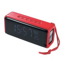 Enceinte Bluetooth Multifonctions Avec Alarme Horloge Affichage Température Fm Mp3e Rouge Yonis - Yonis