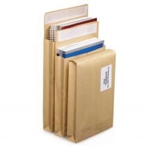 100 Pochettes Kraft Renforcées Dépliables - 26 X 28 Cm - Youdoit