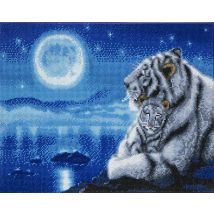 Crystal Art Kit Tableau Broderie Diamant 40x50cm Tigres - Diamonds
