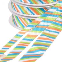 Ruban Festonné Multicolore Vert Bleu Orange Au Mètre - MyMercerie