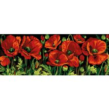 Canevas Antique Coquelicots 25x60cm - SEG