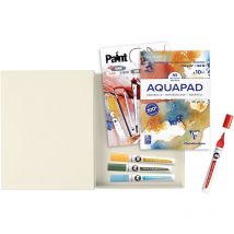 Coffret 2 Carnets Paint'on Pad A5 Et Aquapad A5 Clairefontaine Et 4 Marqueurs Molotow