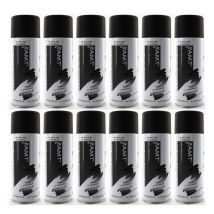 Lot De 12 Bombes De Peinture - Noir - Mat - 330ml - Amt - Surdiscount