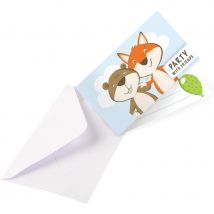 8 Invitations Renard Et Castor - RIETHMULLER