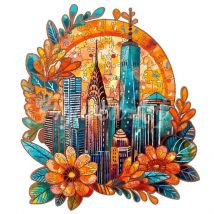 Puzzle En Bois Adulte - Paysage Urbain Floral - Figured'Art