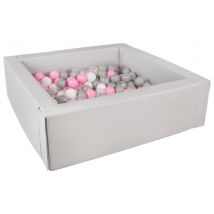 Piscine À Balles Carrée Avec 300 Balles – Gris/blanc, Transparent, Rose Clair, Gris - Velinda