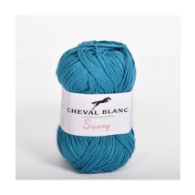 Pelote De Coton À Tricoter Sunny Uni - Cheval Blanc - Ppsc 275 Petrol Bleu - Cheval Blanc