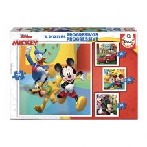 4 Puzzles Progressifs Mickey Et Ses Amis - Educa Borras - Rouge